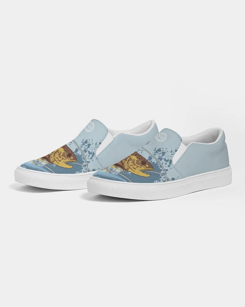 (ARTIST ORIGINAL) Womens Stewart Forrest Brown Trout Slip-On Canvas Shoe (blue)