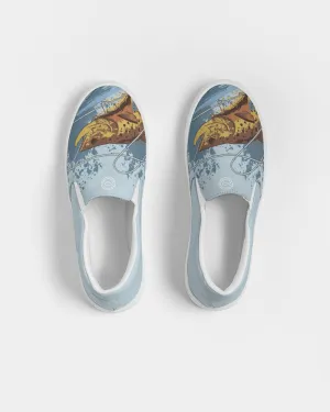 (ARTIST ORIGINAL) Womens Stewart Forrest Brown Trout Slip-On Canvas Shoe (blue)