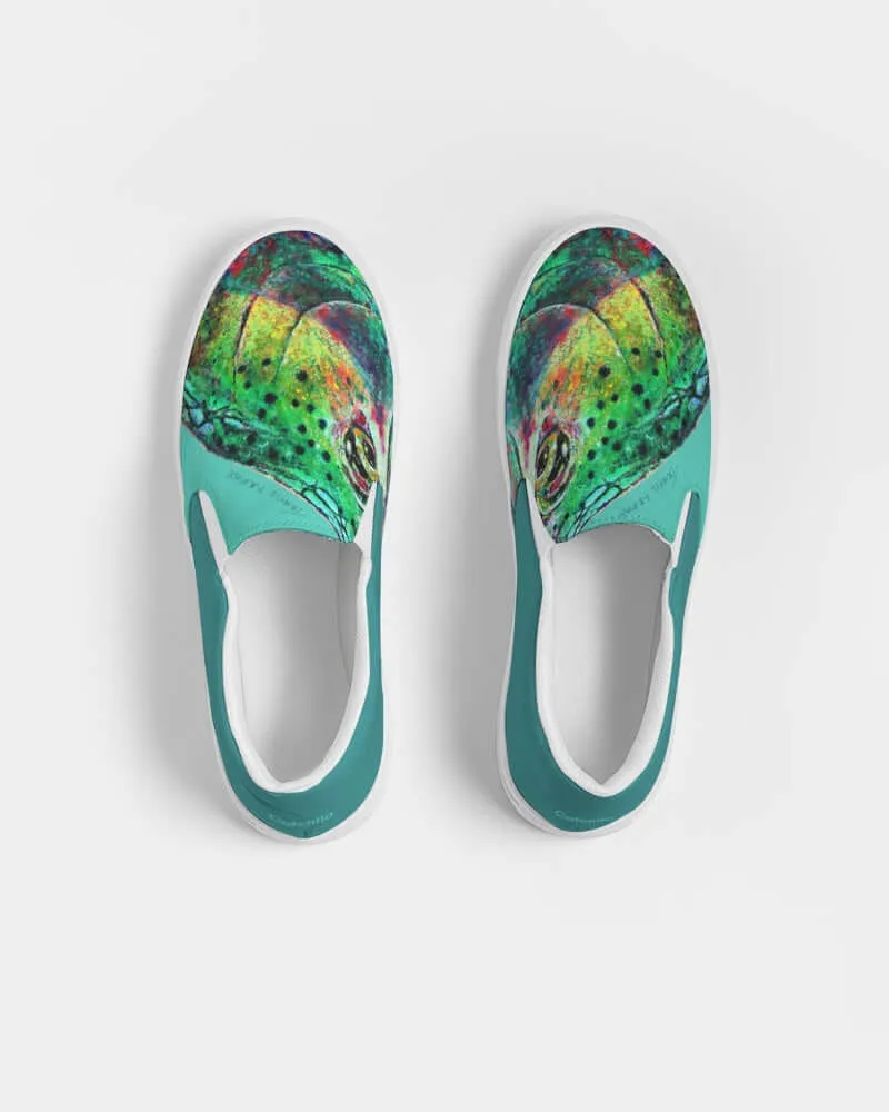 (ARTIST ORIGINAL) Womens Travis Krause Trout Slip-On Canvas Shoe