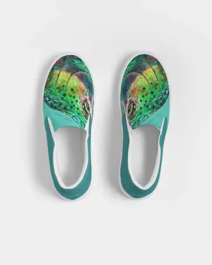 (ARTIST ORIGINAL) Womens Travis Krause Trout Slip-On Canvas Shoe