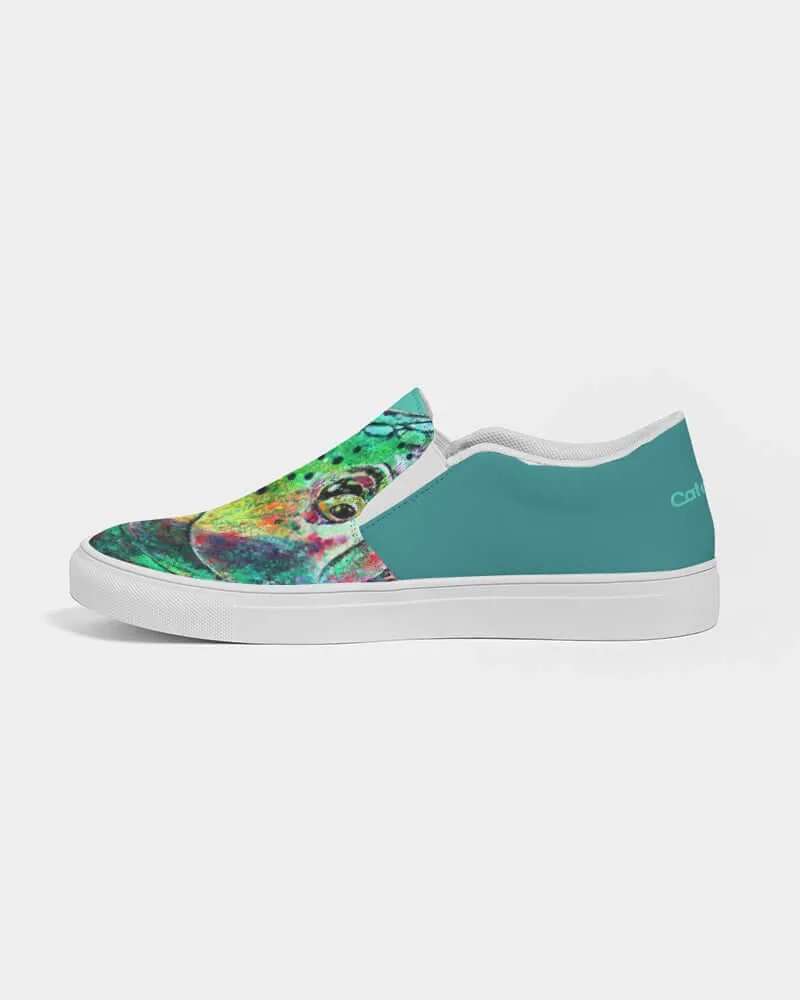 (ARTIST ORIGINAL) Womens Travis Krause Trout Slip-On Canvas Shoe