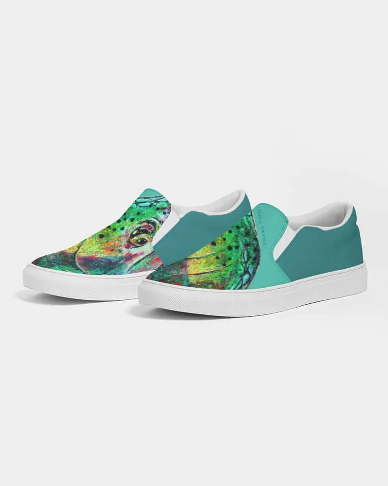(ARTIST ORIGINAL) Womens Travis Krause Trout Slip-On Canvas Shoe