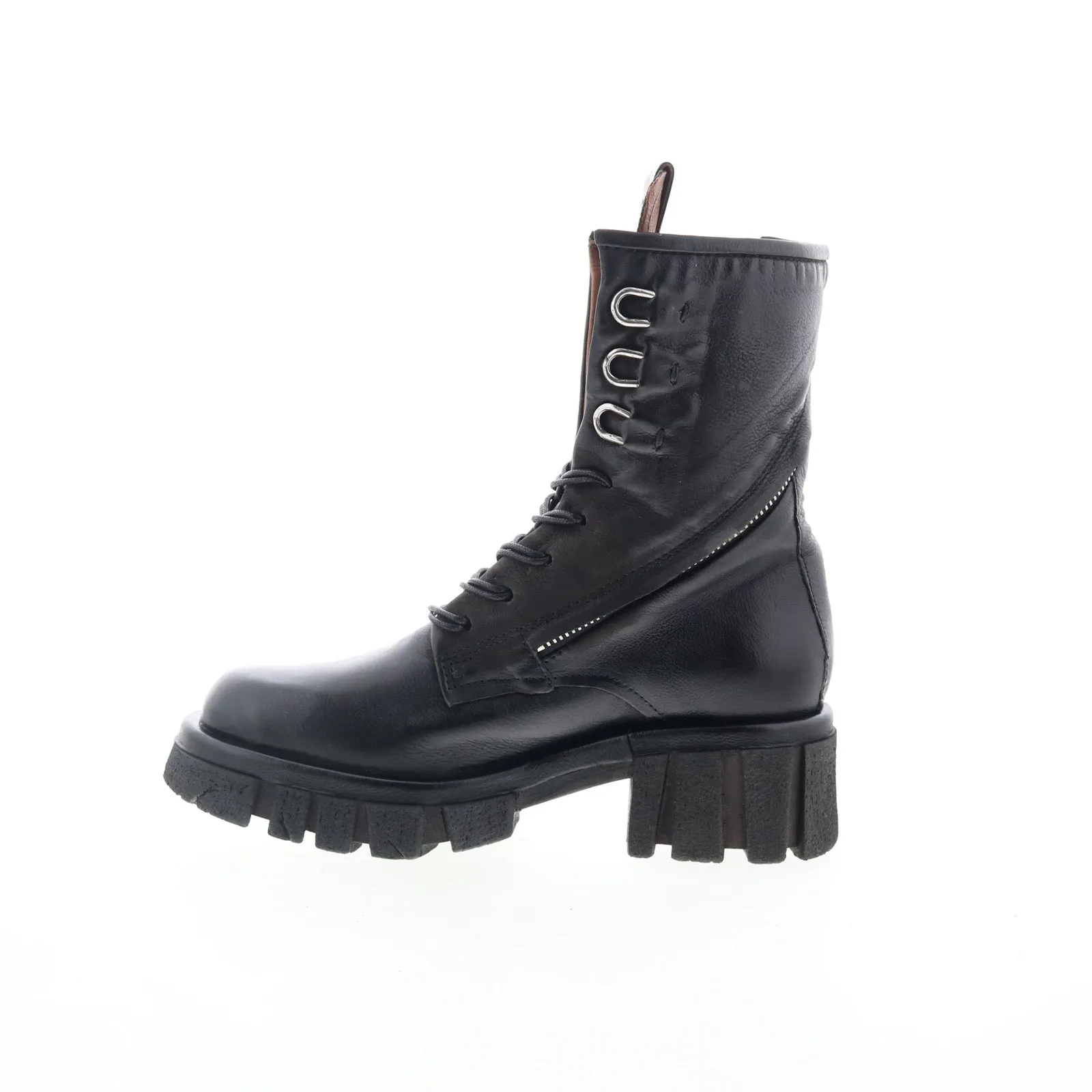 A.S. 98 Haider Womens Black Leather Zipper Casual Dress Boots