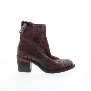 A.S. 98 Jase Floral Womens brown Leather Zipper Casual Dress Boots