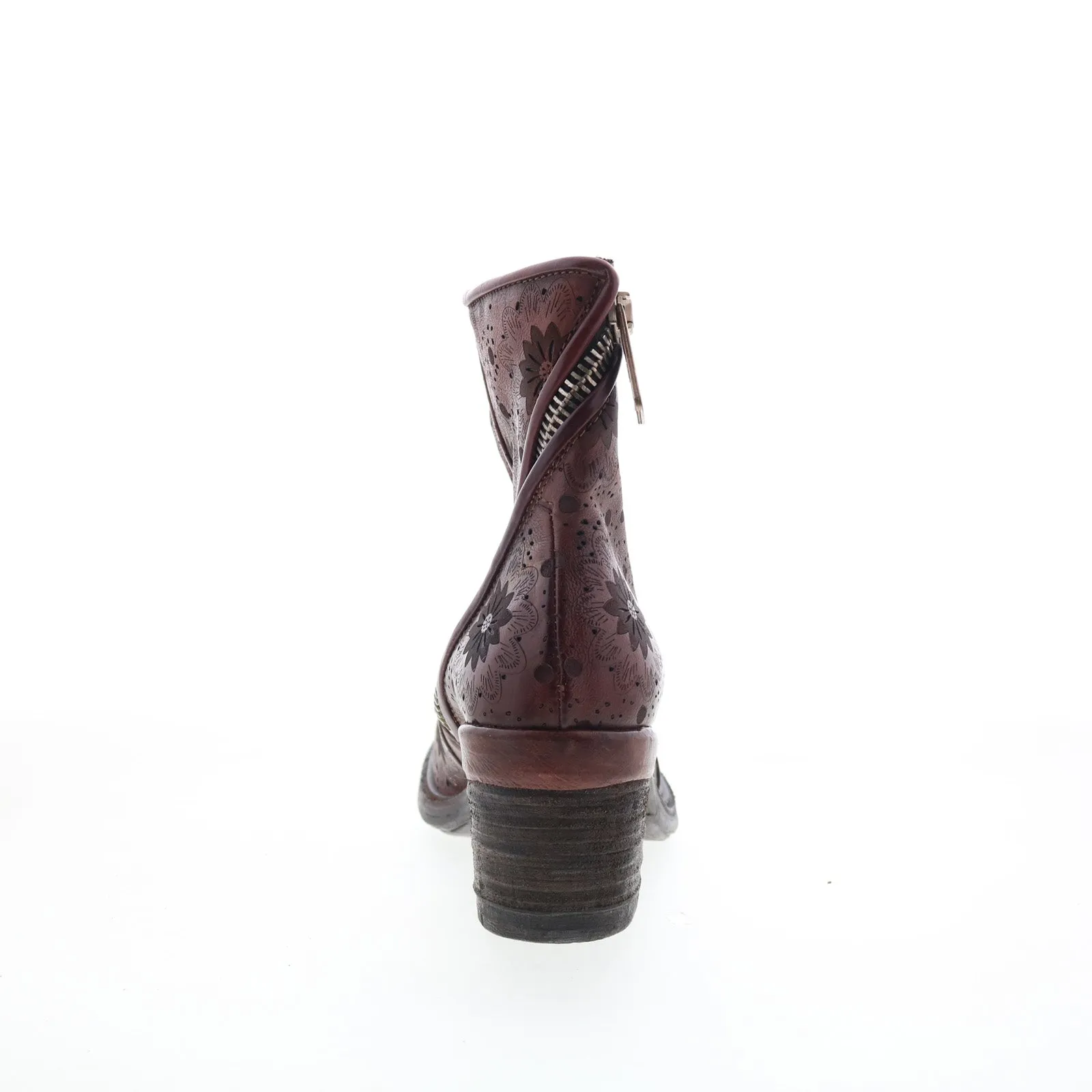 A.S. 98 Jase Floral Womens brown Leather Zipper Casual Dress Boots