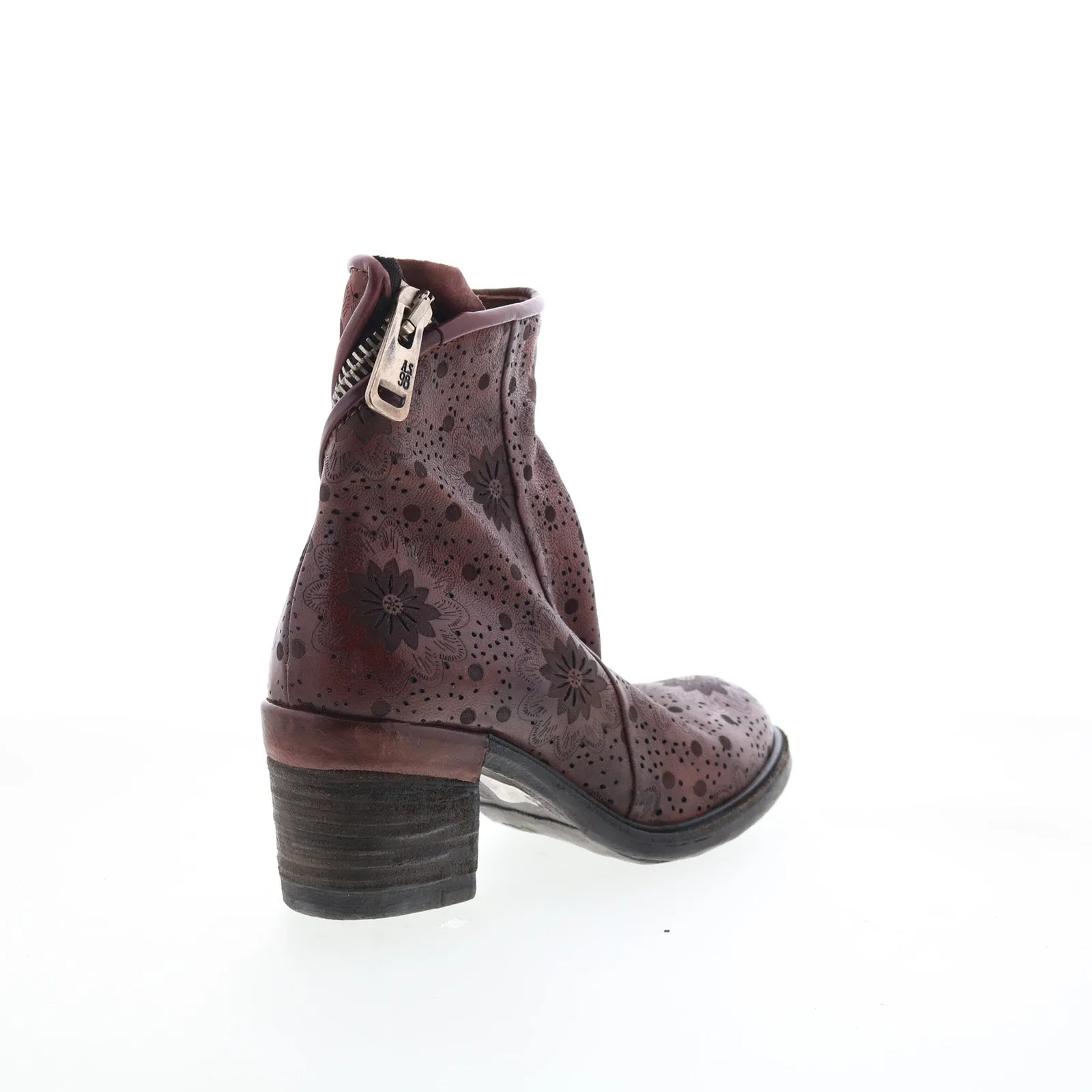 A.S. 98 Jase Floral Womens brown Leather Zipper Casual Dress Boots