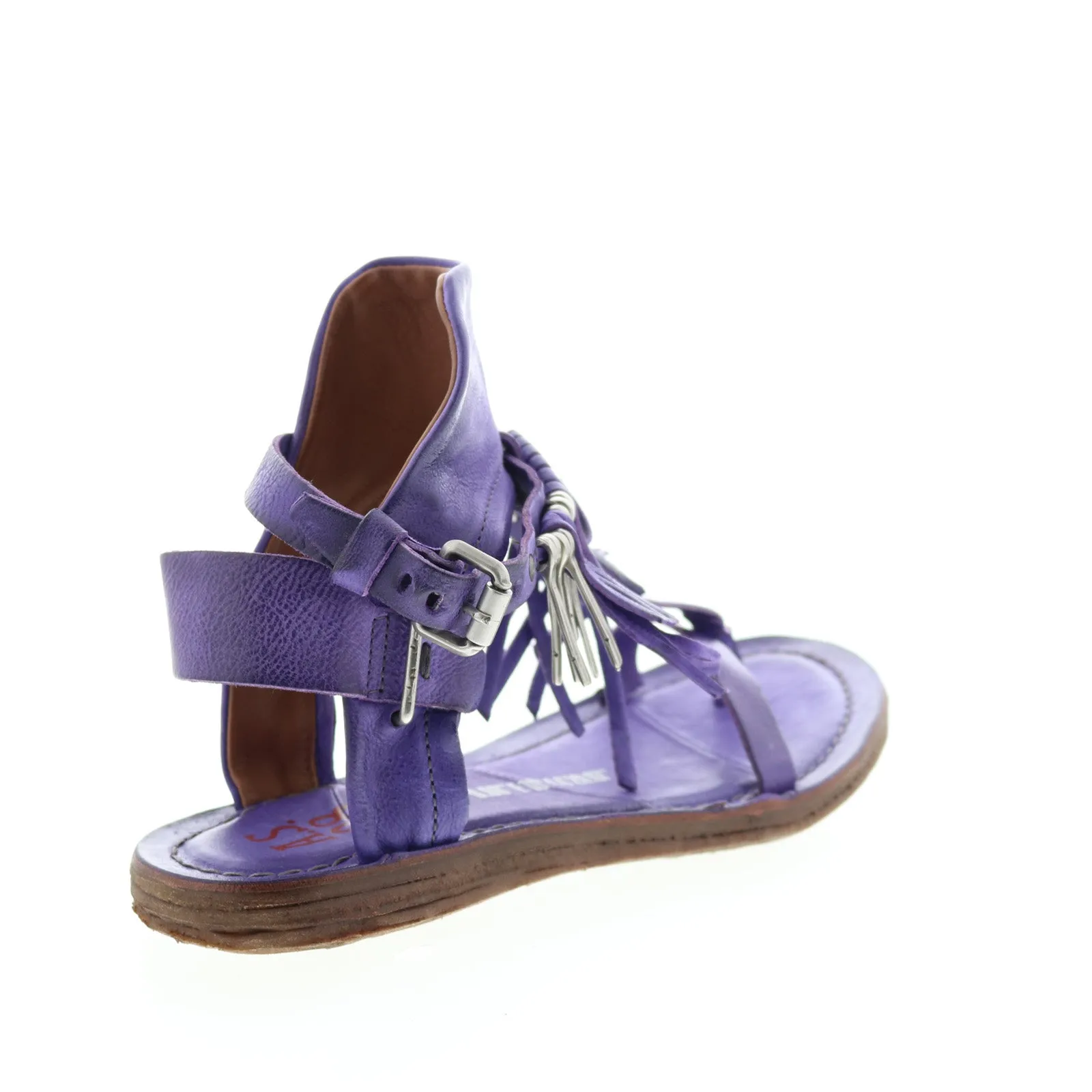 A.S. 98 Rowan 534010-1105 Womens Purple Leather Strap Sandals Shoes