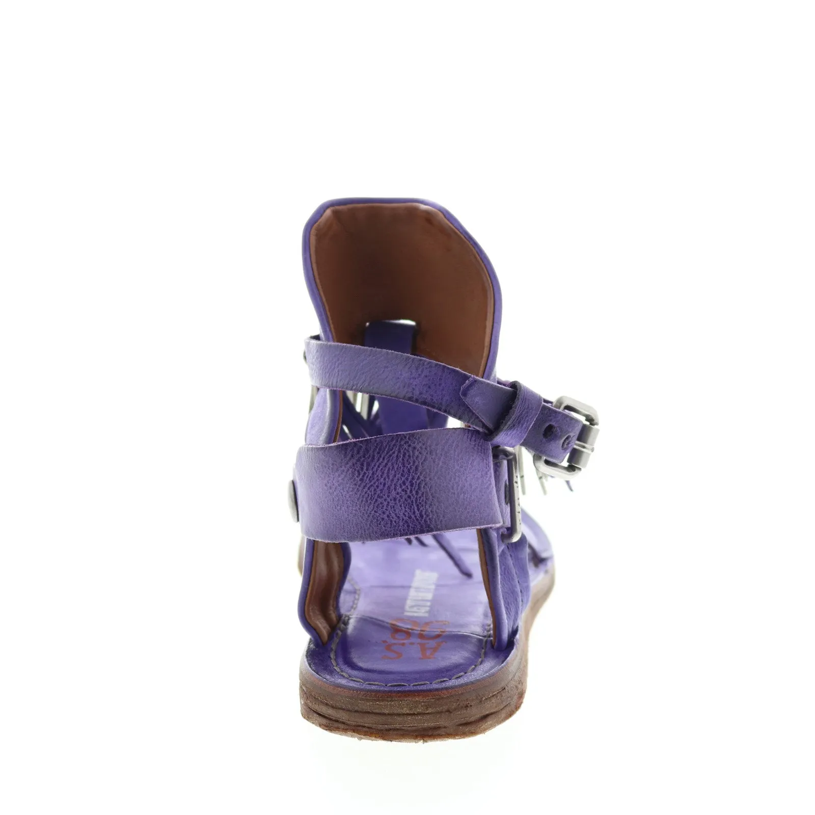 A.S. 98 Rowan 534010-1105 Womens Purple Leather Strap Sandals Shoes
