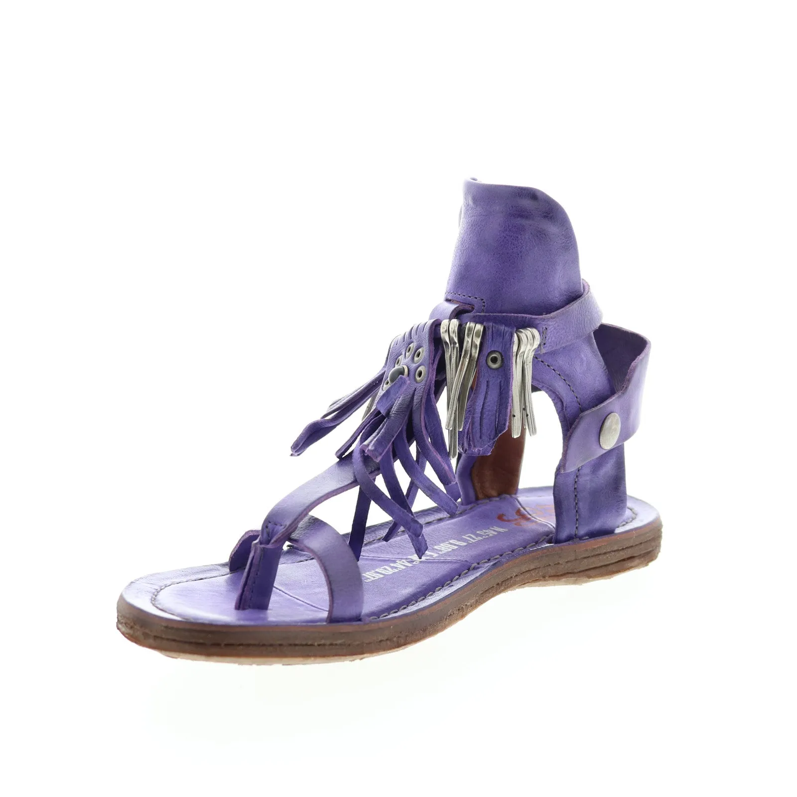 A.S. 98 Rowan 534010-1105 Womens Purple Leather Strap Sandals Shoes