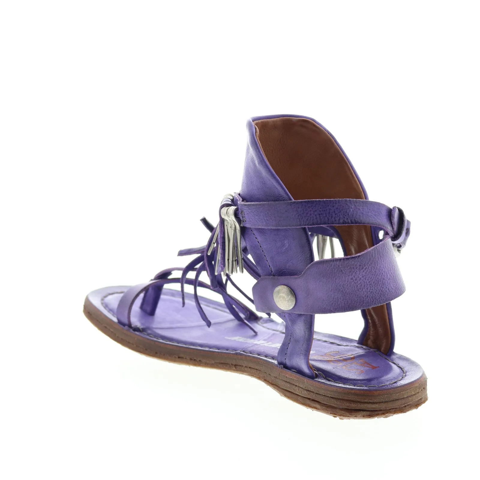 A.S. 98 Rowan 534010-1105 Womens Purple Leather Strap Sandals Shoes