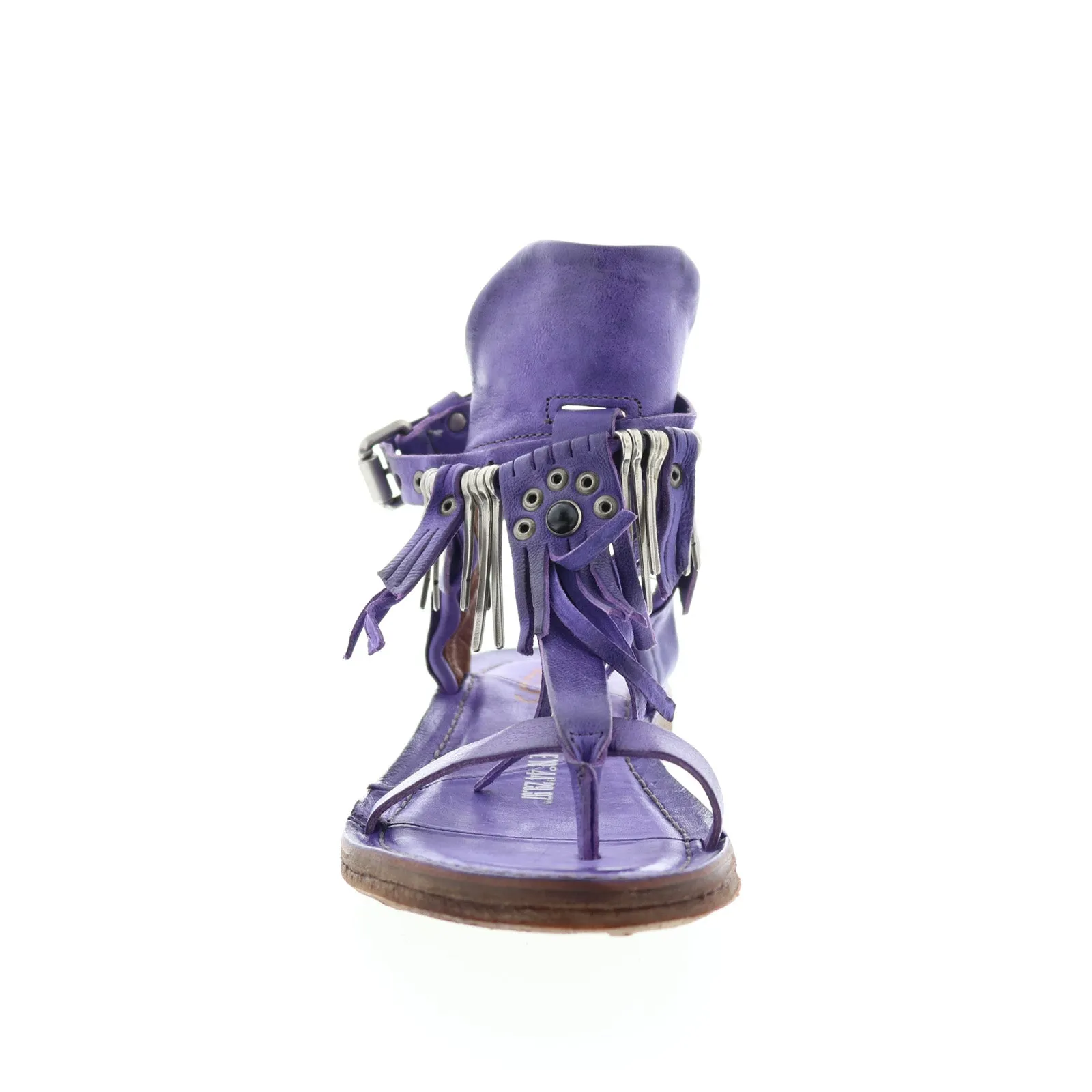 A.S. 98 Rowan 534010-1105 Womens Purple Leather Strap Sandals Shoes
