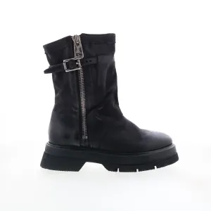 A.S. 98 Vinson Womens Black Leather Zipper Casual Dress Boots