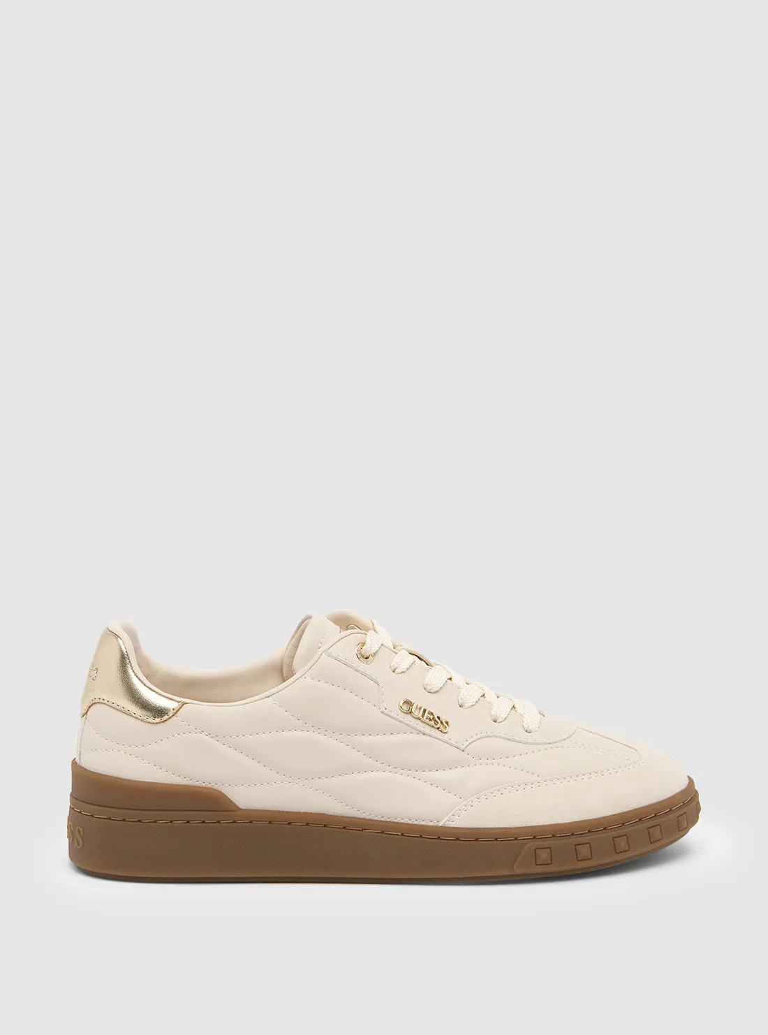 Beige Iquilt Low-Top Sneaker