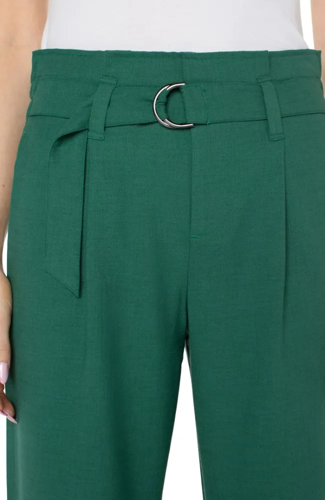 Belted Paperbag Wide Leg Crop