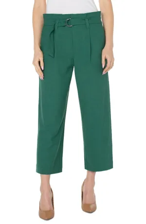Belted Paperbag Wide Leg Crop