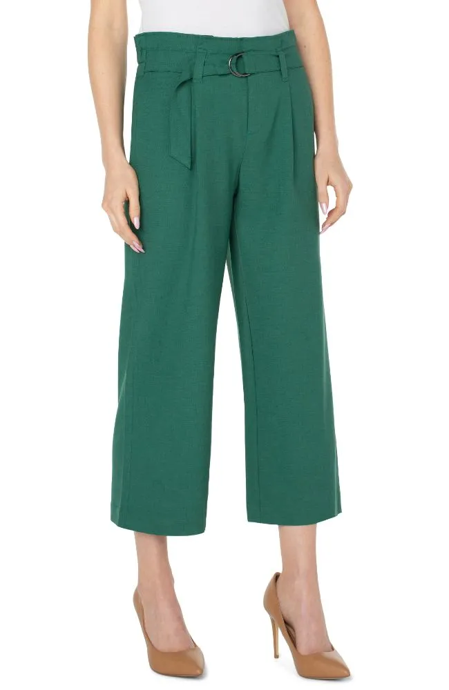 Belted Paperbag Wide Leg Crop