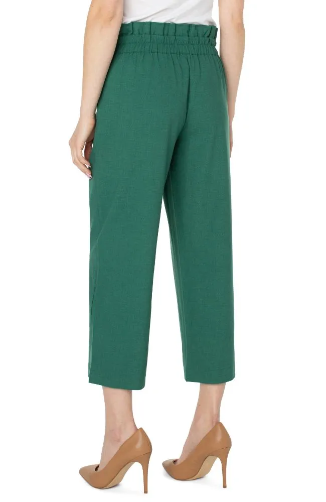 Belted Paperbag Wide Leg Crop