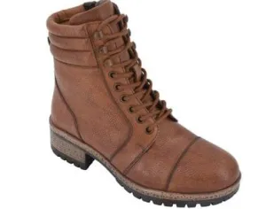Biotime Women's Raven Combat Boots- Cognac