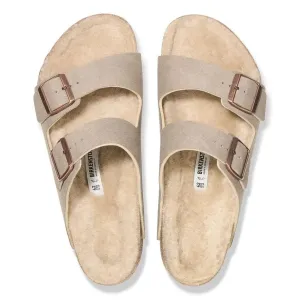 Birkenstock Arizona Shearling Sandals- Dust Grey Taupe