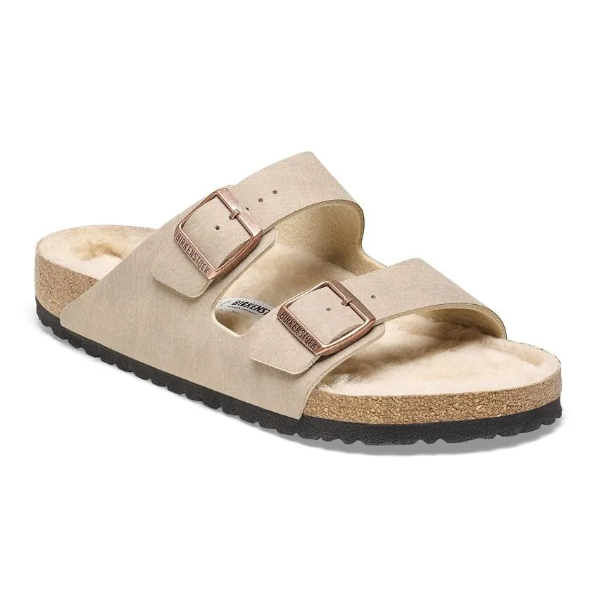 Birkenstock Arizona Shearling Sandals- Dust Grey Taupe