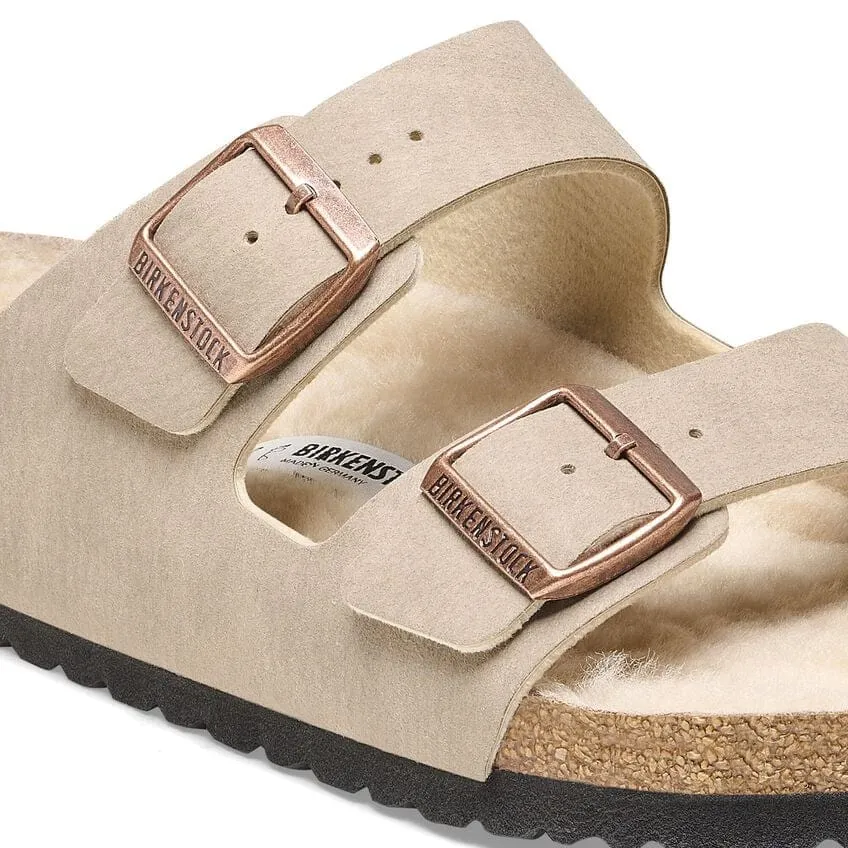 Birkenstock Arizona Shearling Sandals- Dust Grey Taupe