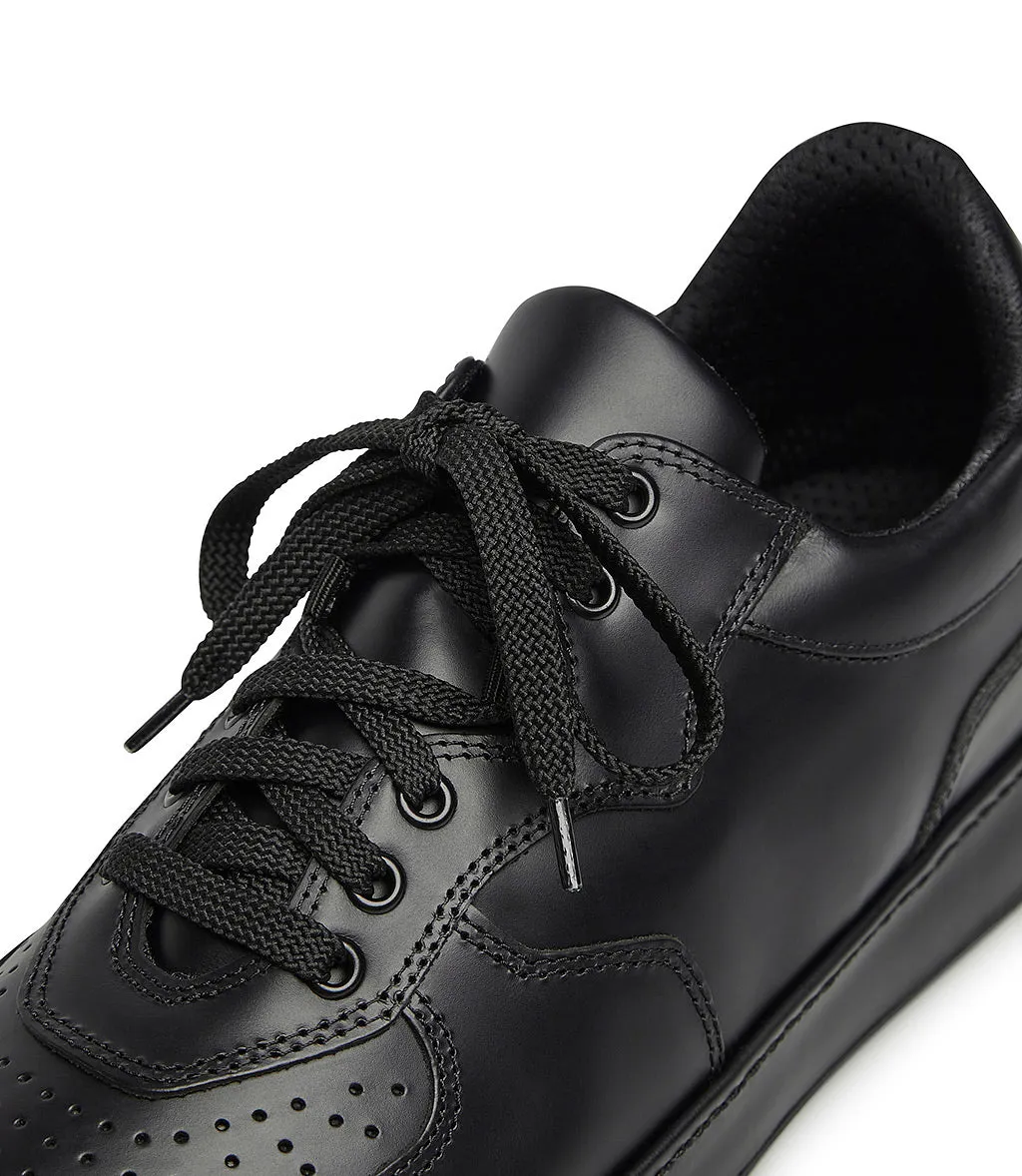 Black leather sneakers