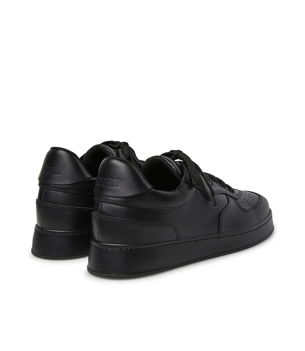 Black leather sneakers