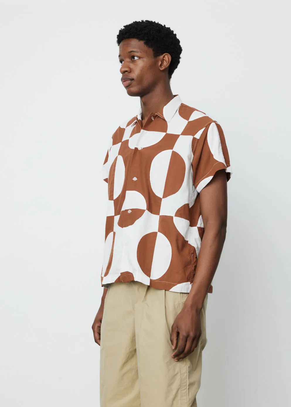 Duo Oval Patchwork Short Sleeve Shirt