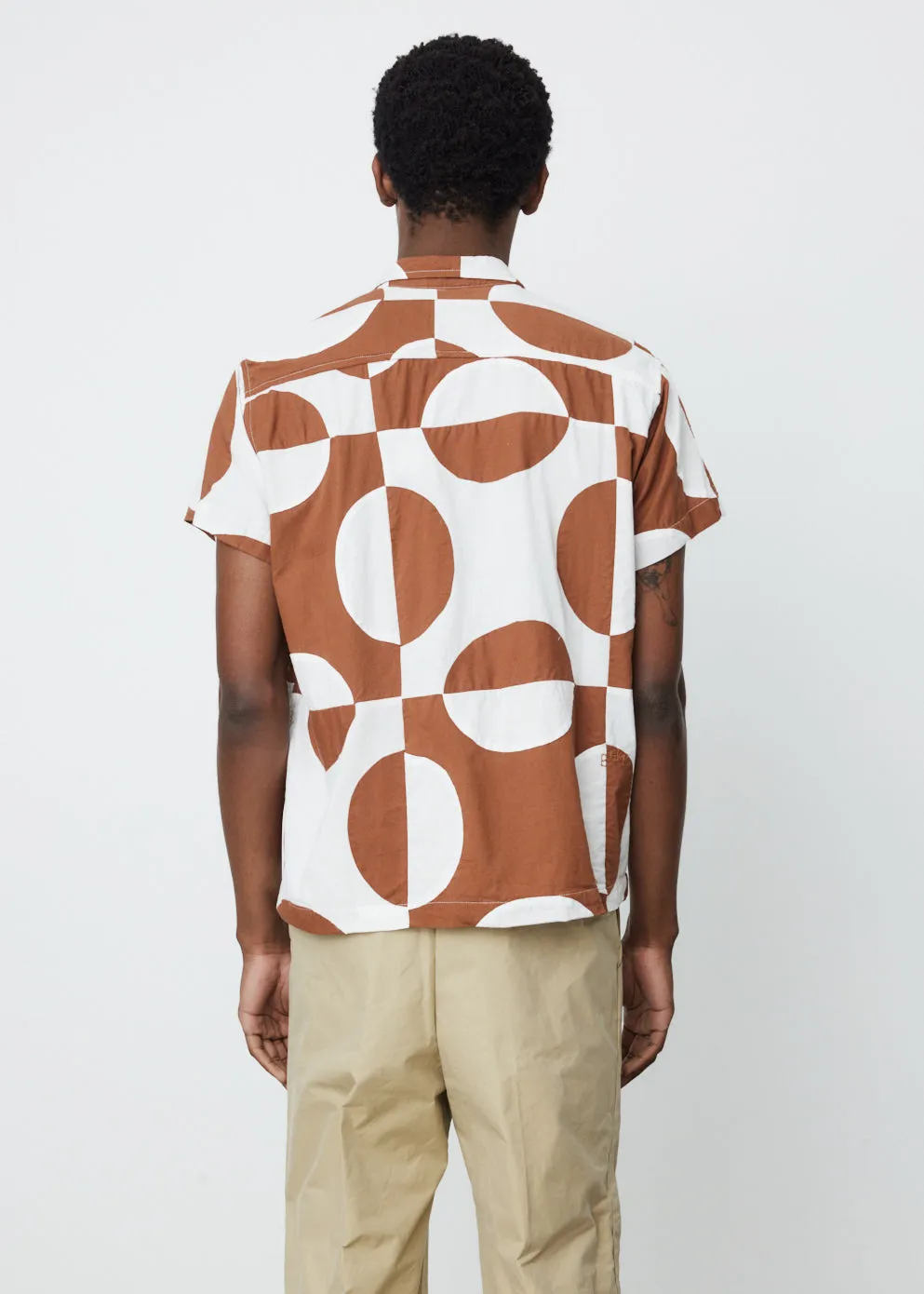Duo Oval Patchwork Short Sleeve Shirt