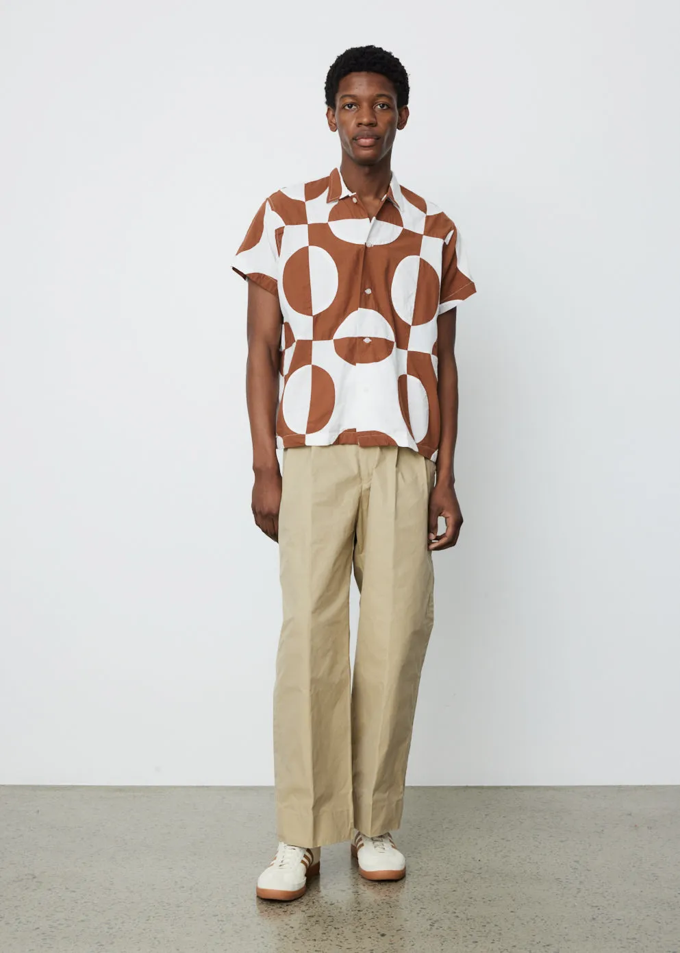 Duo Oval Patchwork Short Sleeve Shirt