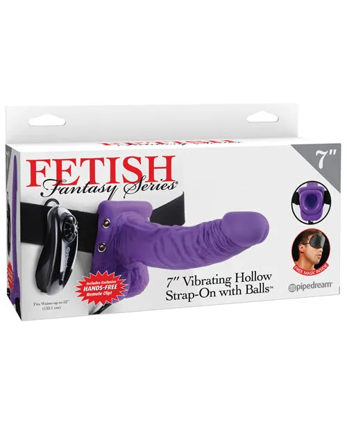 Fetish Fantasy Series 7" Vibrating Hollow Strap On W/balls
