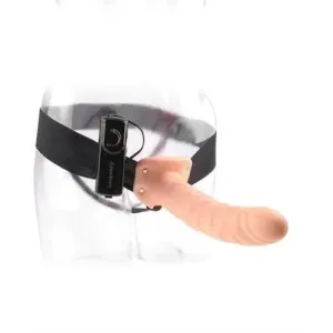 Fetish Fantasy Series 8-Inch Vibrating Hollow Strap-on - Flesh
