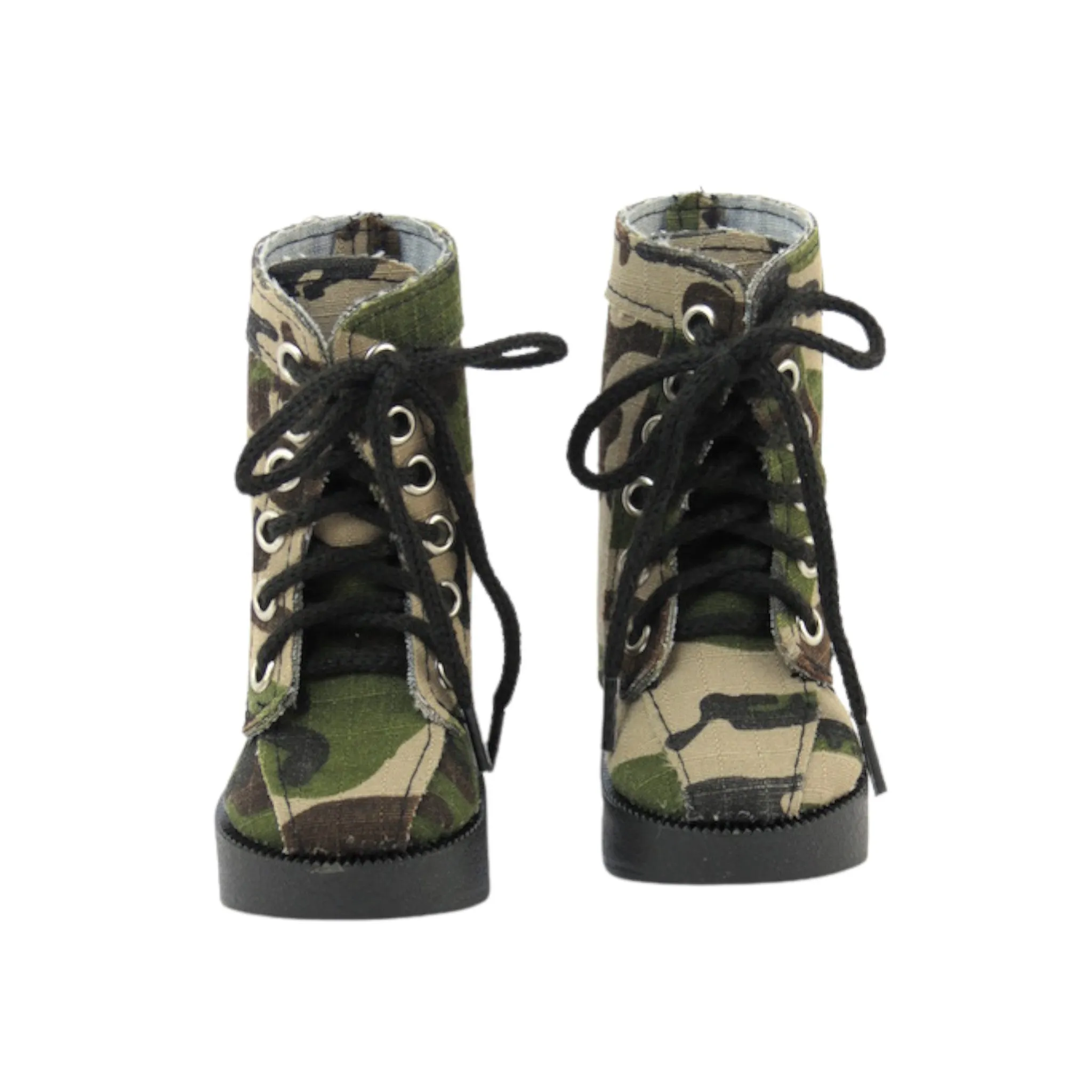 Forest Green Camouflage Boots for 18-inch dolls