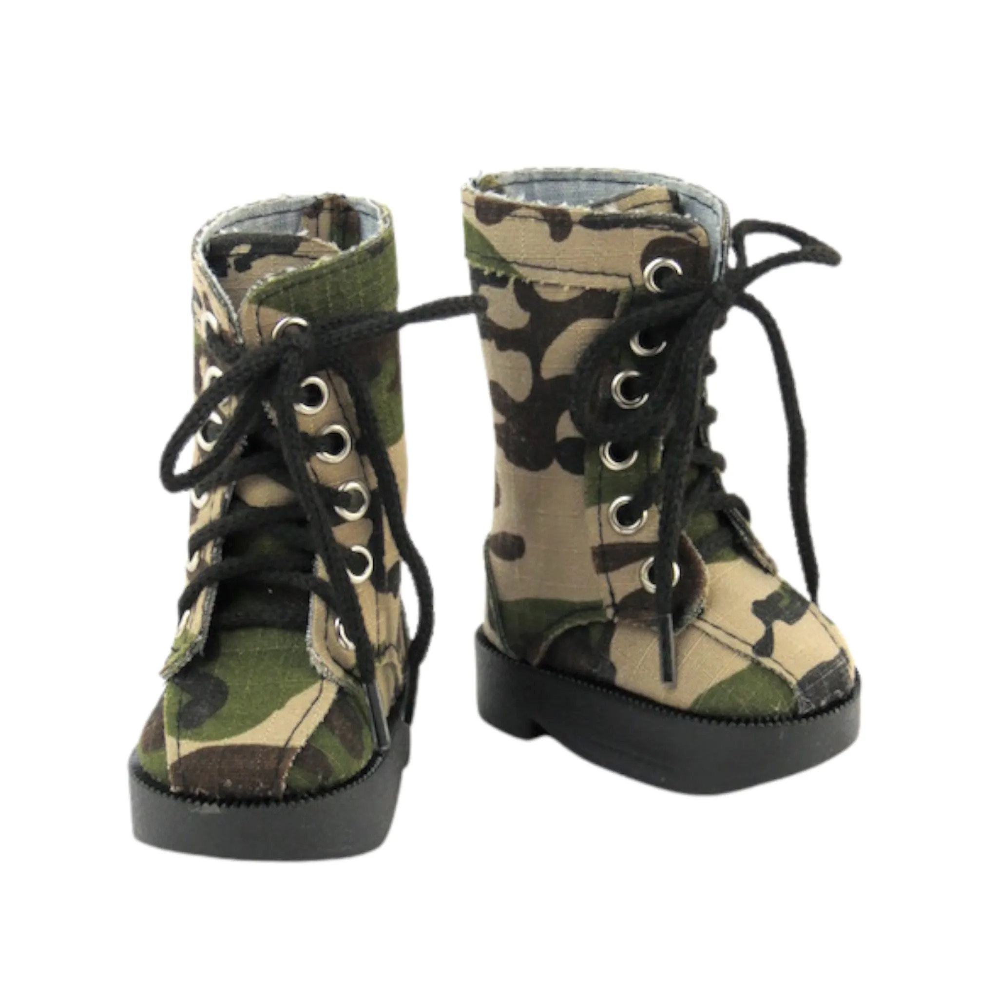 Forest Green Camouflage Boots for 18-inch dolls