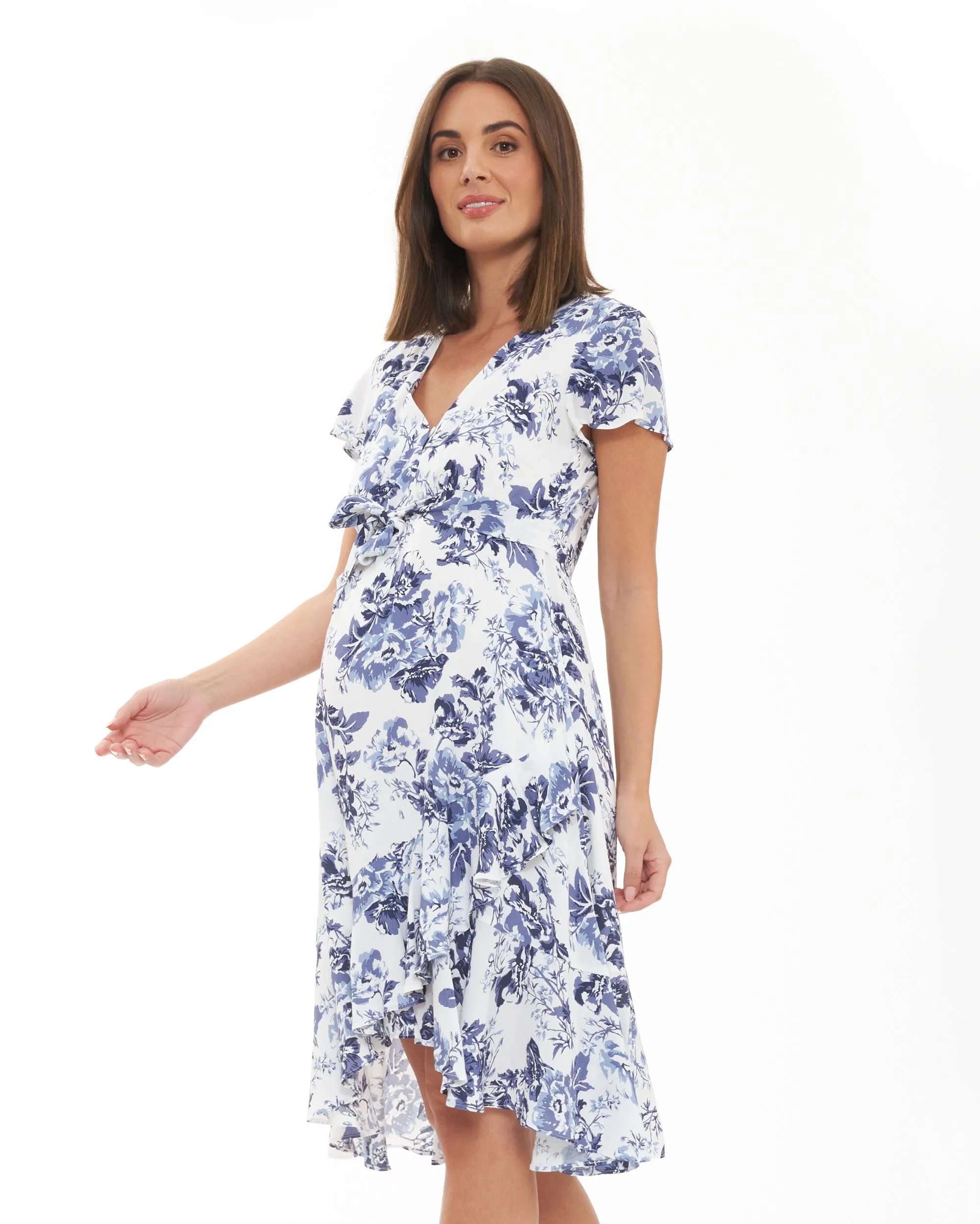 Georgia Tie Front Dress  White