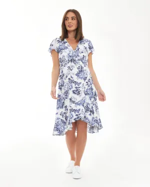 Georgia Tie Front Dress  White