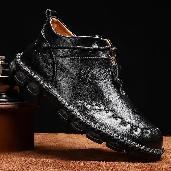 German Hand-Stitched Leather Soft Sole Casual Boots