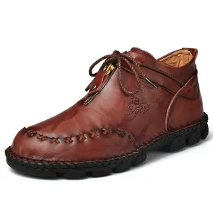 German Hand-Stitched Leather Soft Sole Casual Boots