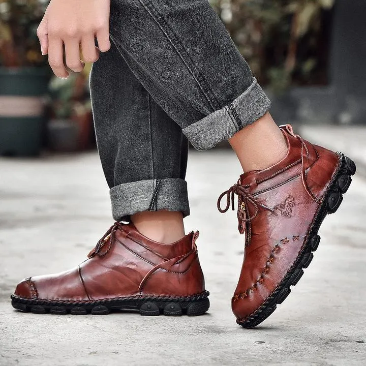 German Hand-Stitched Leather Soft Sole Casual Boots