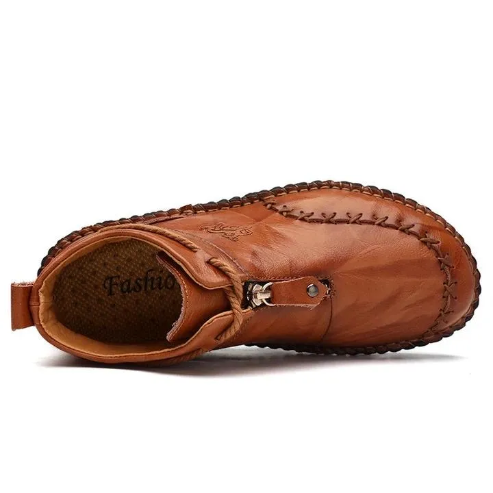 German Hand-Stitched Leather Soft Sole Casual Boots