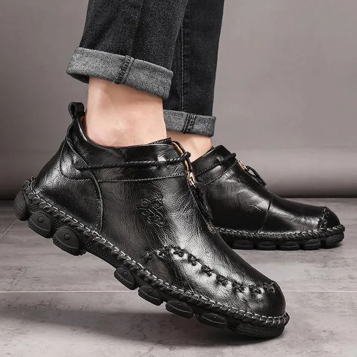 German Hand-Stitched Leather Soft Sole Casual Boots