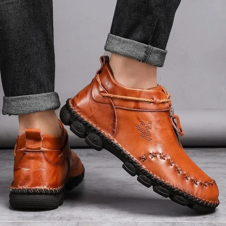 German Hand-Stitched Leather Soft Sole Casual Boots