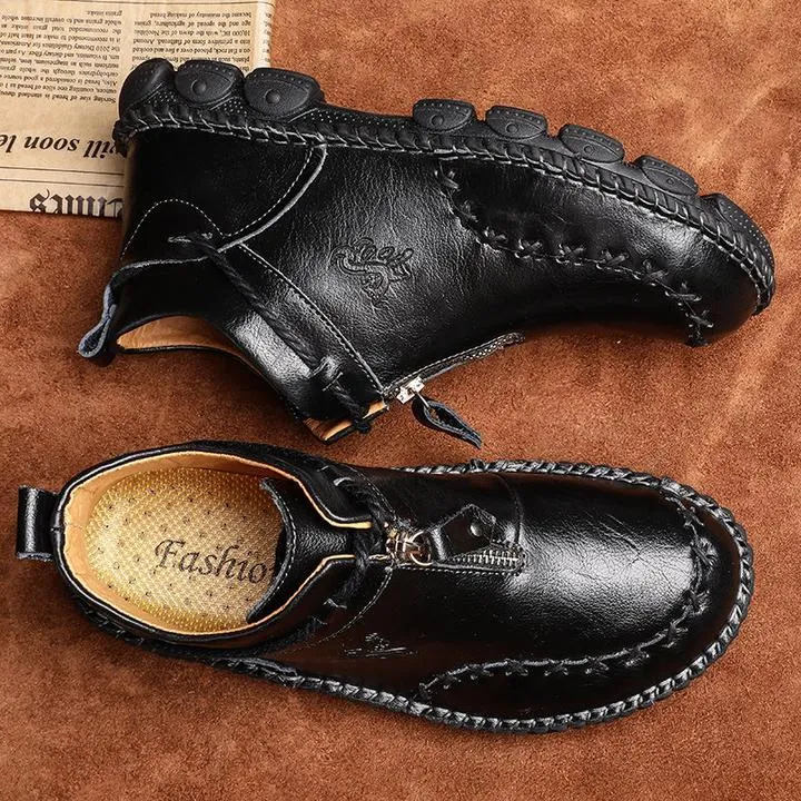 German Hand-Stitched Leather Soft Sole Casual Boots