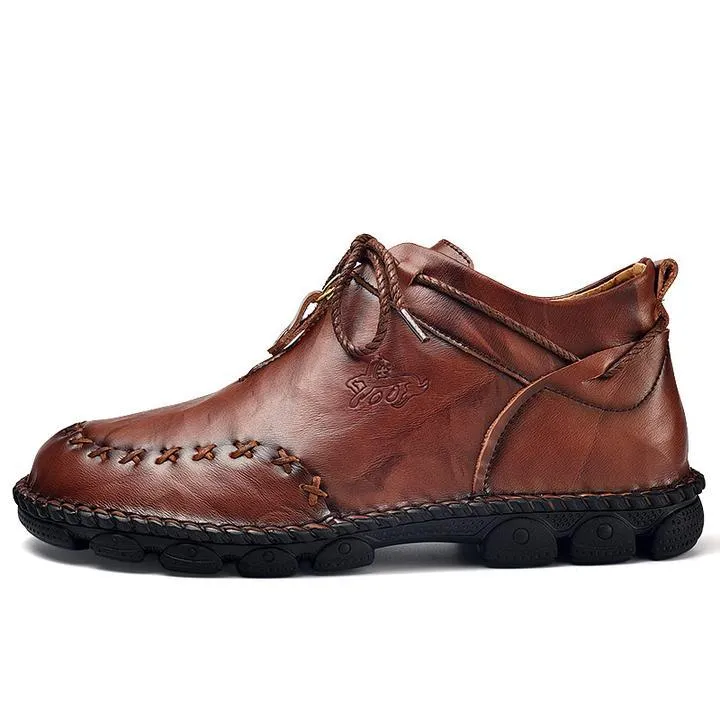 German Hand-Stitched Leather Soft Sole Casual Boots