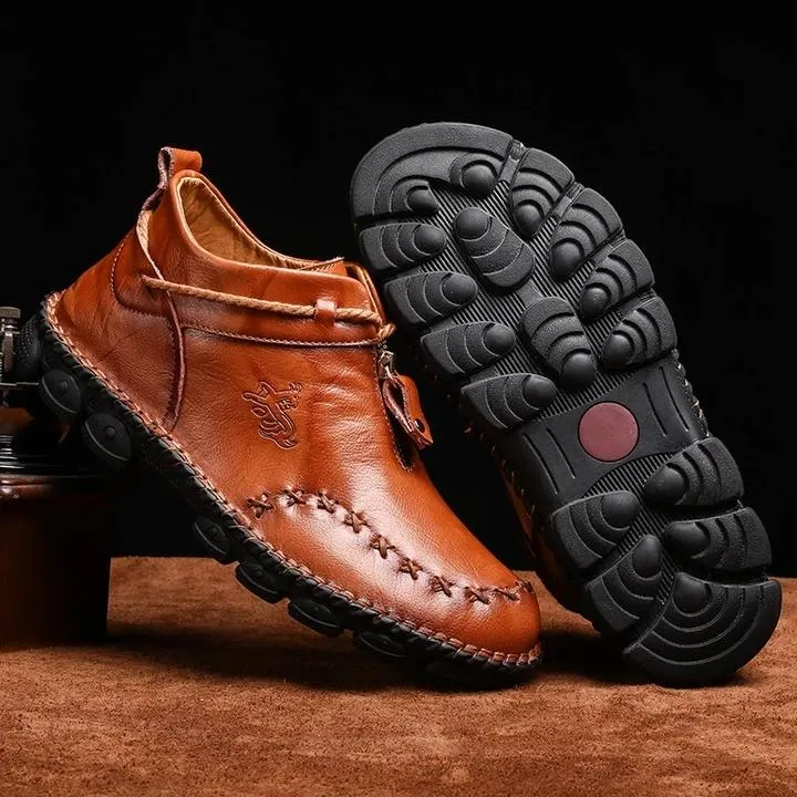 German Hand-Stitched Leather Soft Sole Casual Boots
