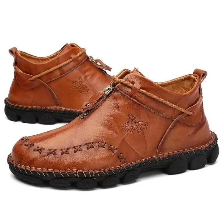 German Hand-Stitched Leather Soft Sole Casual Boots