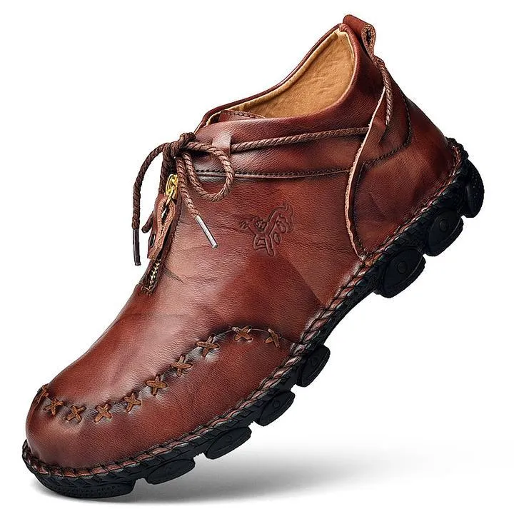 German Hand-Stitched Leather Soft Sole Casual Boots