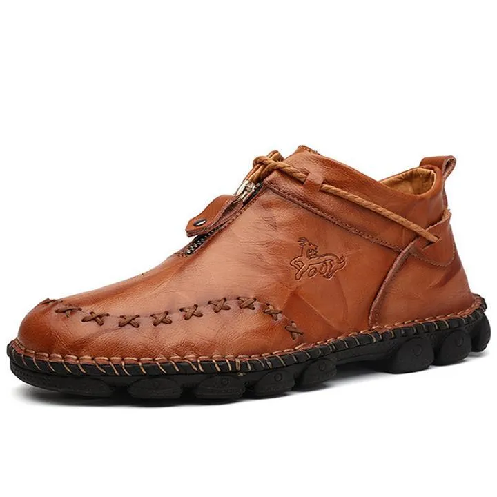 German Hand-Stitched Leather Soft Sole Casual Boots