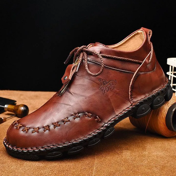 German Hand-Stitched Leather Soft Sole Casual Boots