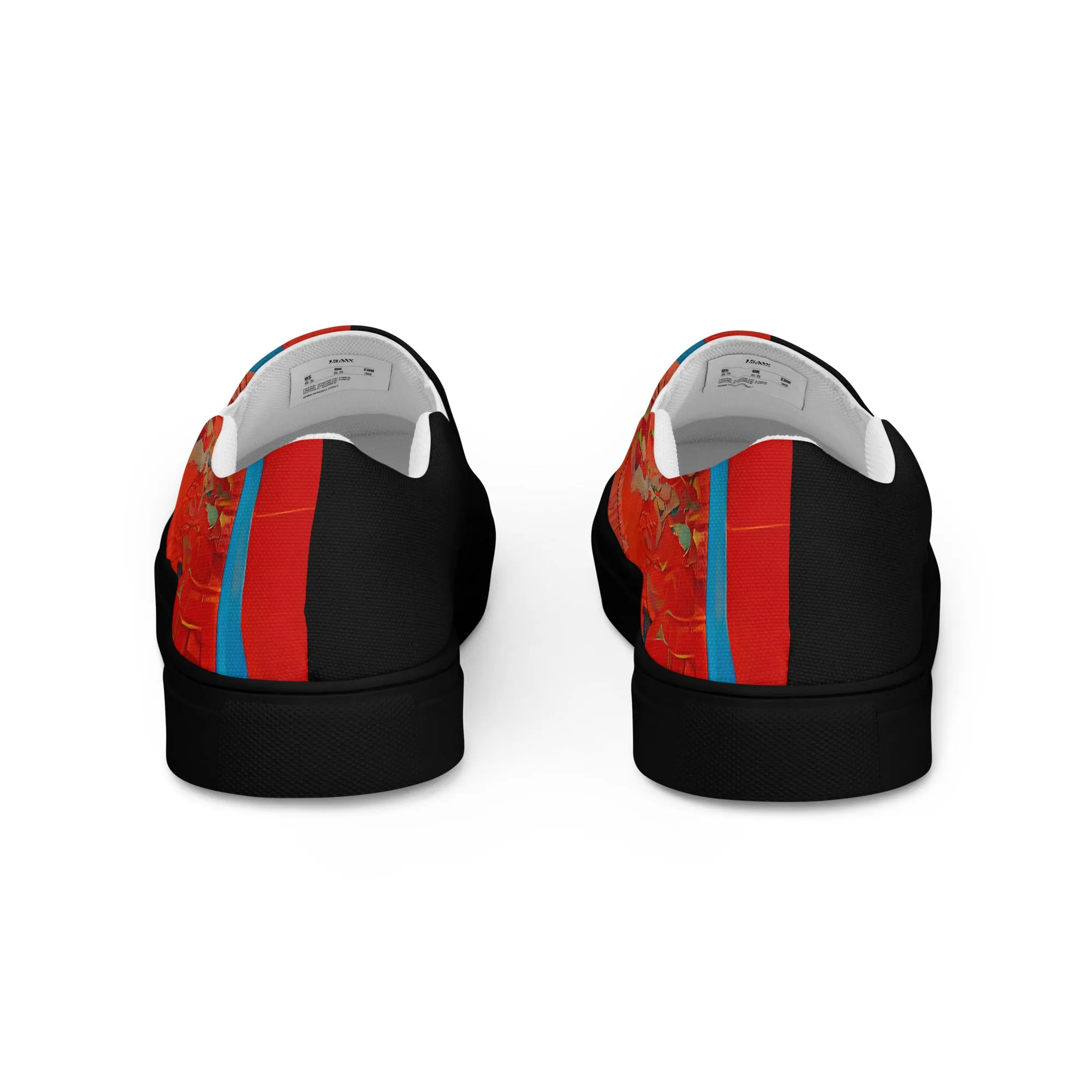 Half Black Half Hónghǎi - Womens Slip-On Canvas Shoes